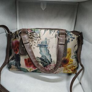 Sakroots Floral Canvas Shoulder Bag - Brown and Multicolor